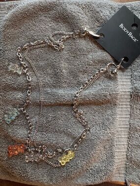 🌟 3/$20 Eligible! NWT BodyRage Silver-Tone Multi-Color Gummy Bear Wallet Chain